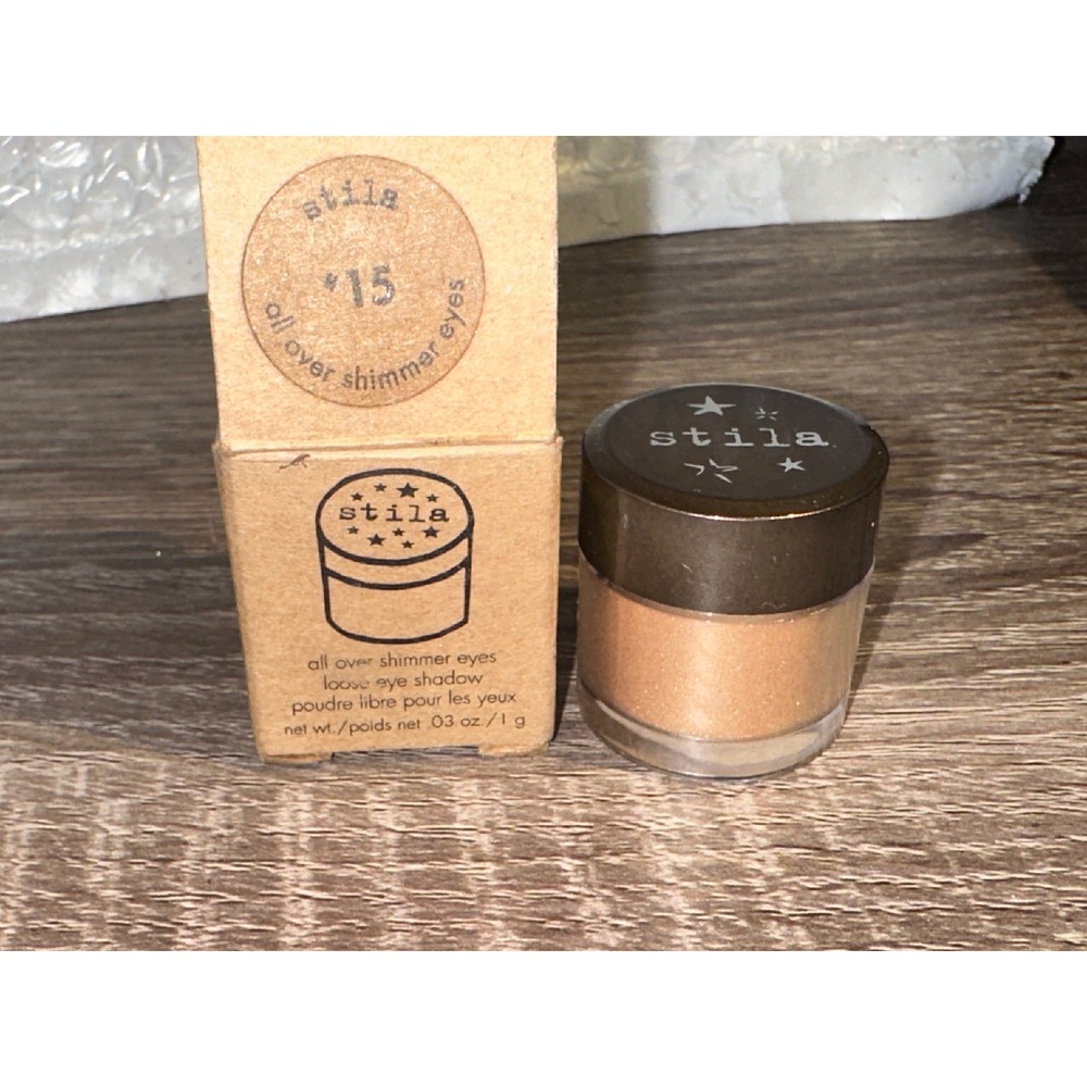 Stila All Over Shimmer Eyes Loose Eye Shadow Powder #15 Gold Bronze face makeup